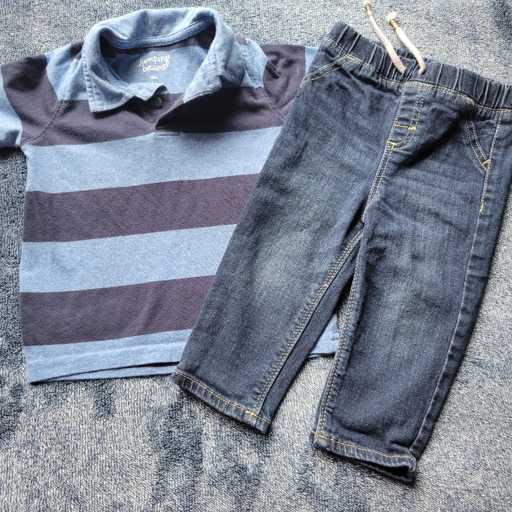 Toddler boy outfit jumping beans, 18 months.